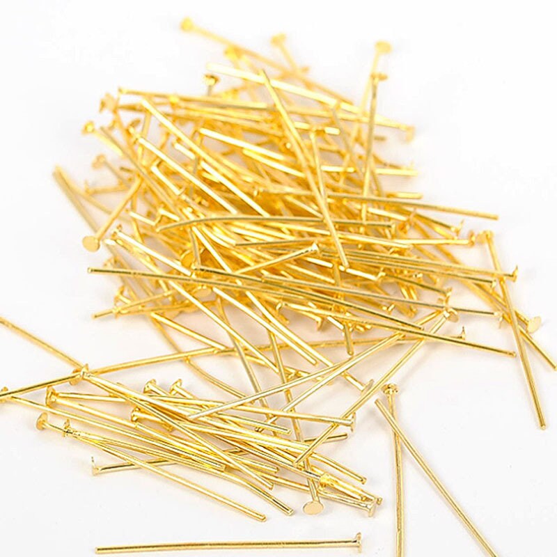 Bulk 100g T Pin / Eye Pin Gold / Silver / Brass Flat Head Pin Etsy