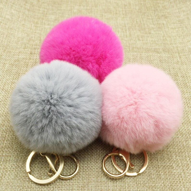puff ball keychain