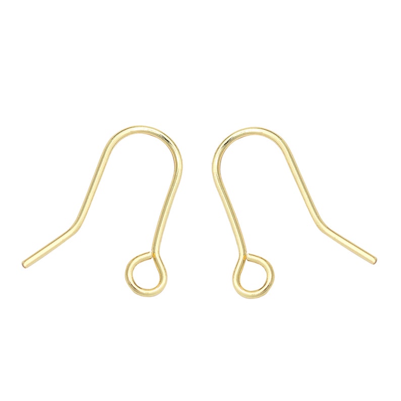100 14K Gold Filled Simple Earring Hooks Earing with Loop Etsy