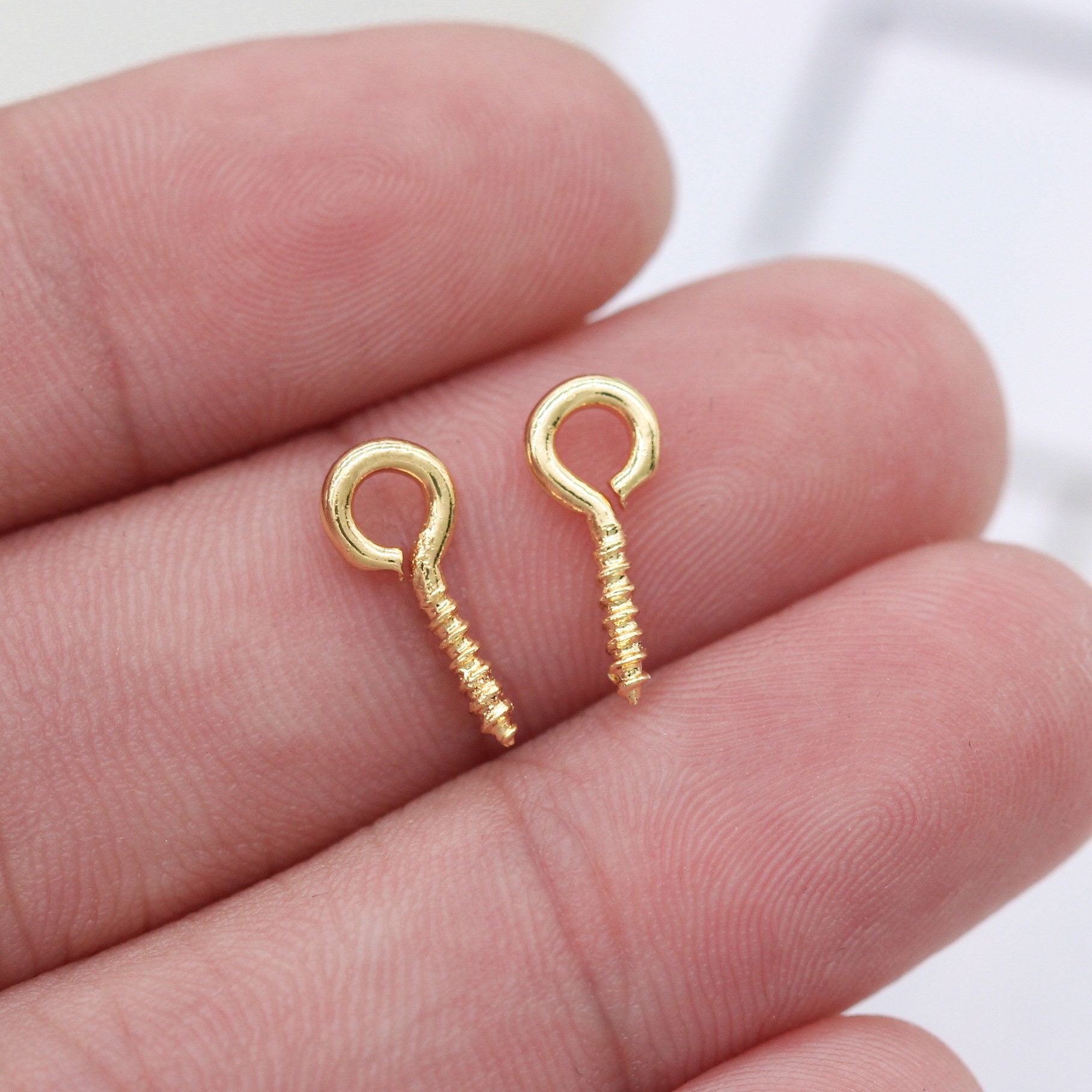 100 14k Gold Filled Screw Eye Bails Screw Eyelets Eyepin Etsy