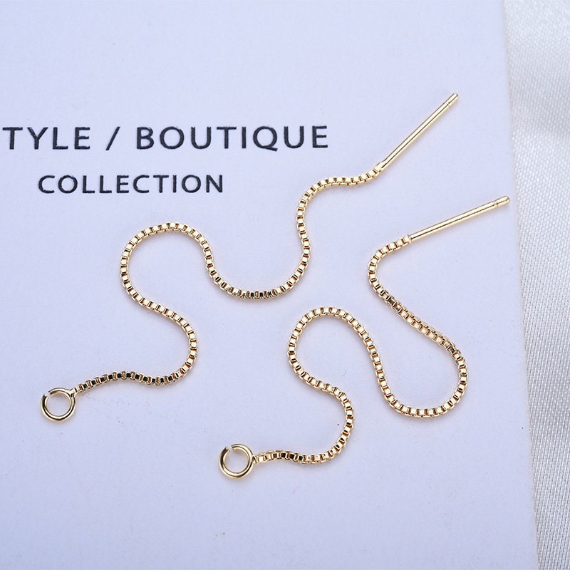 10 pairs 3 14K Gold Filled Snake Chain Earring Studs Etsy