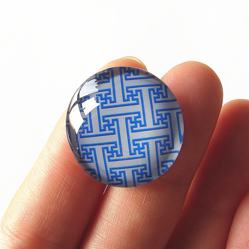 Plaid Grid Pattern Cabochon Circle Handmade Photo Glass Round Dome Flat Back 8mm 10mm 12mm 14mm 16mm 18mm 20mm 25mm 30mm CW639
