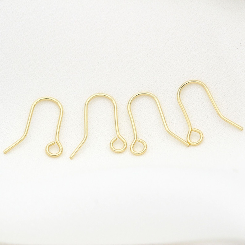 100 14K Gold Filled Simple Earring Hooks Earing with Loop Etsy
