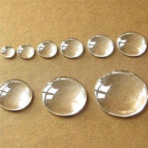 Bulk 50 Circle Clear Glass Cabochon Round Dome Flat Back Magnify Inserts Transparent Domes 8mm 10mm 12mm 14mm 16mm 18mm 20mm 25mm 30mm