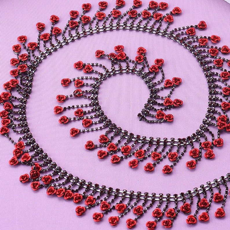 Roses /& Glitter Rhinestone Claw Chain Silver Trim Metal Cup Close Chain Handmade Jewelry High Quality Wedding Veil Finding 20mm