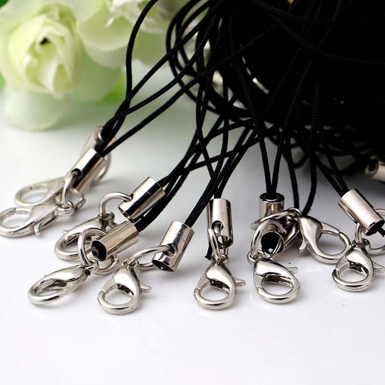 Bulk 100 Black String Key Chain With Silver Clasp Toggle Hook Etsy