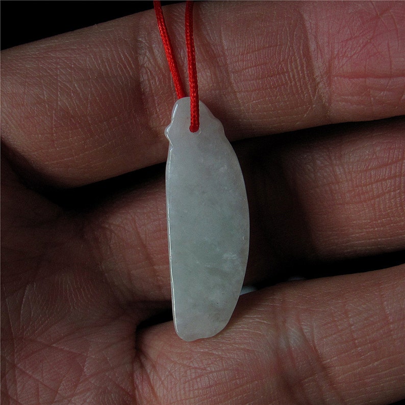 Fine Carved Vintage Beanpod Natural Jadeite Jade Tiny Pendant Unique Jade Amulet Talisman Handmade Jewelry Finding 10x31mm