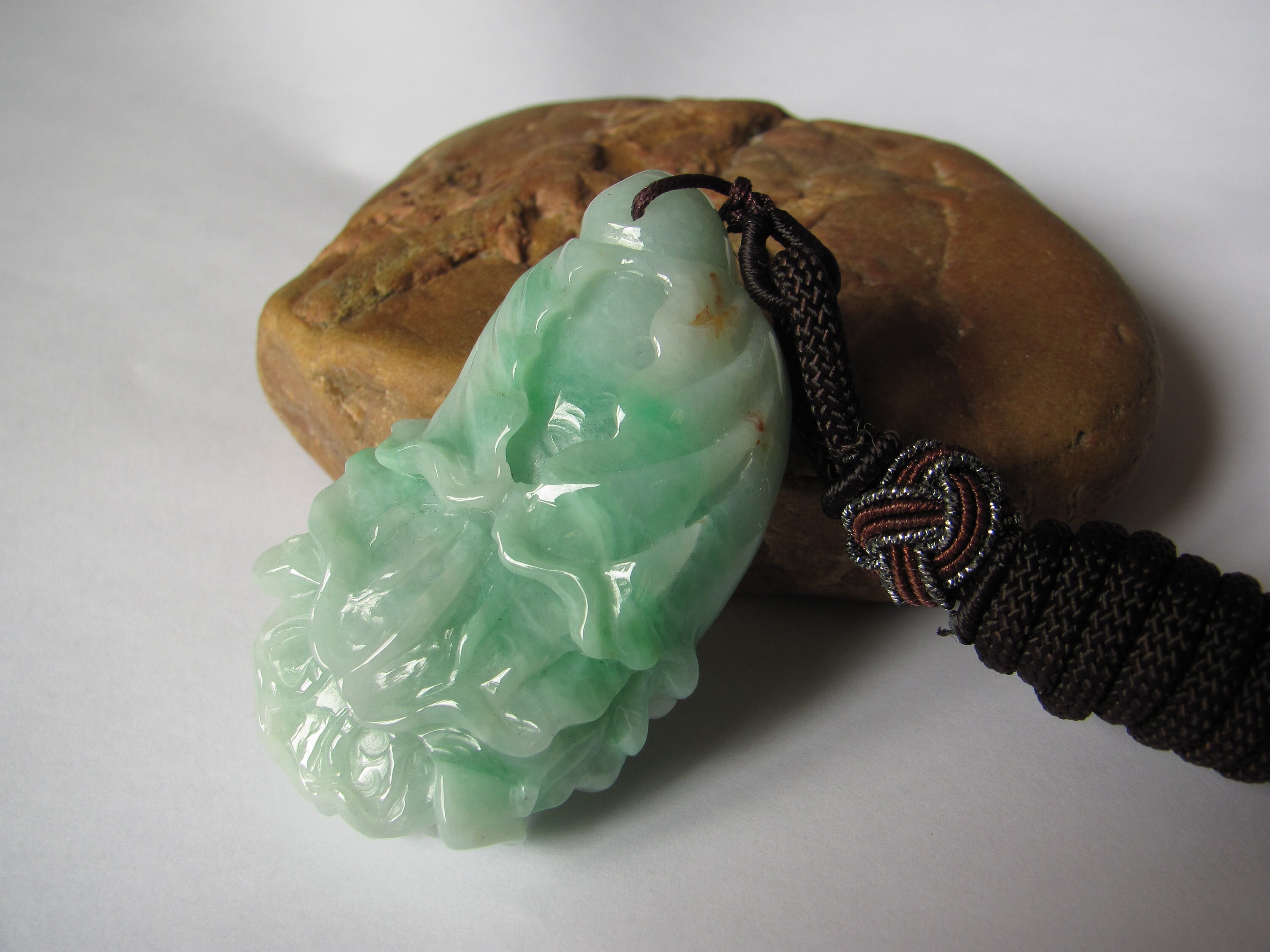 Precision Carved Chinese Cabbage Natural Jadeite Jade Pendant Etsy