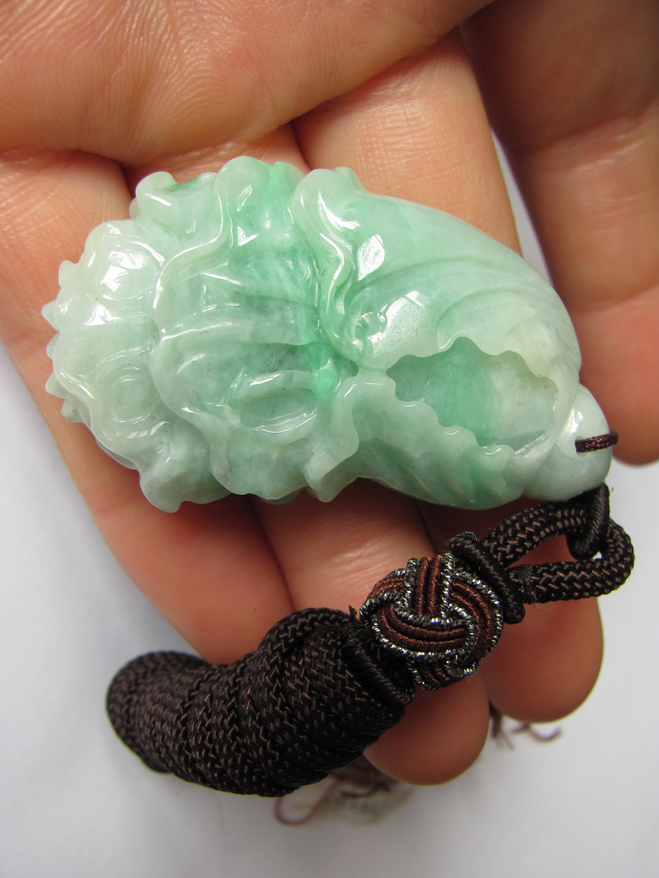 Precision Carved Chinese Cabbage Natural Jadeite Jade Pendant Etsy