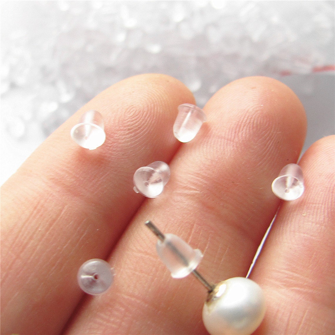 Rubber Earring Post Stopper Clear Earing Nut Soft Ear Post Etsy