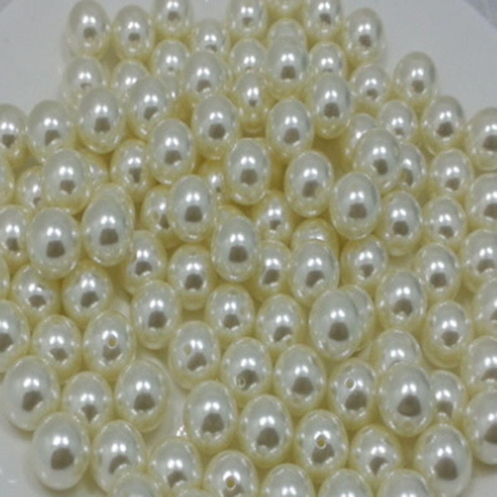 Bulk 100 Round Resin Pearl Beads White / Ivory Through Hole / Etsy