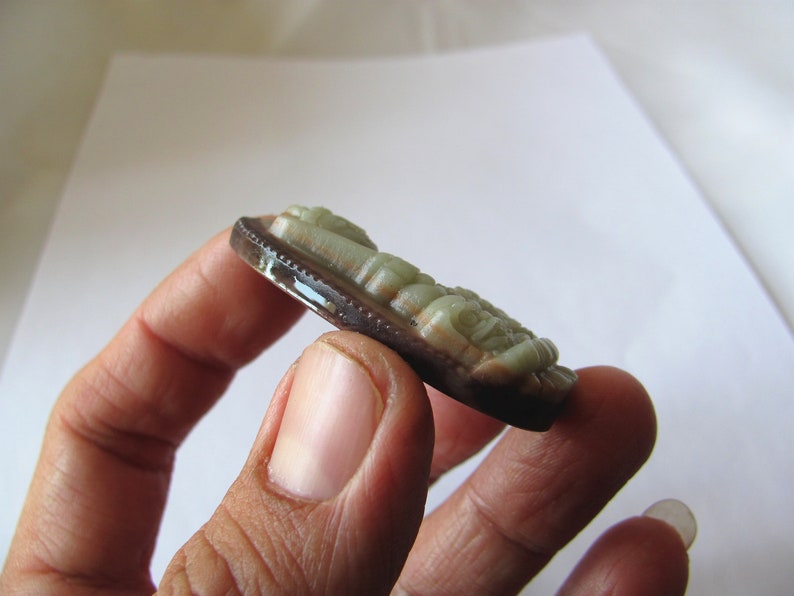 Fine Carved Vintage Manjushri Natural Zipao Jade \u7d2b\u888d\u7389 Pendant Unique Jade Amulet Talisman Handmade Jewelry Finding 31x47mm