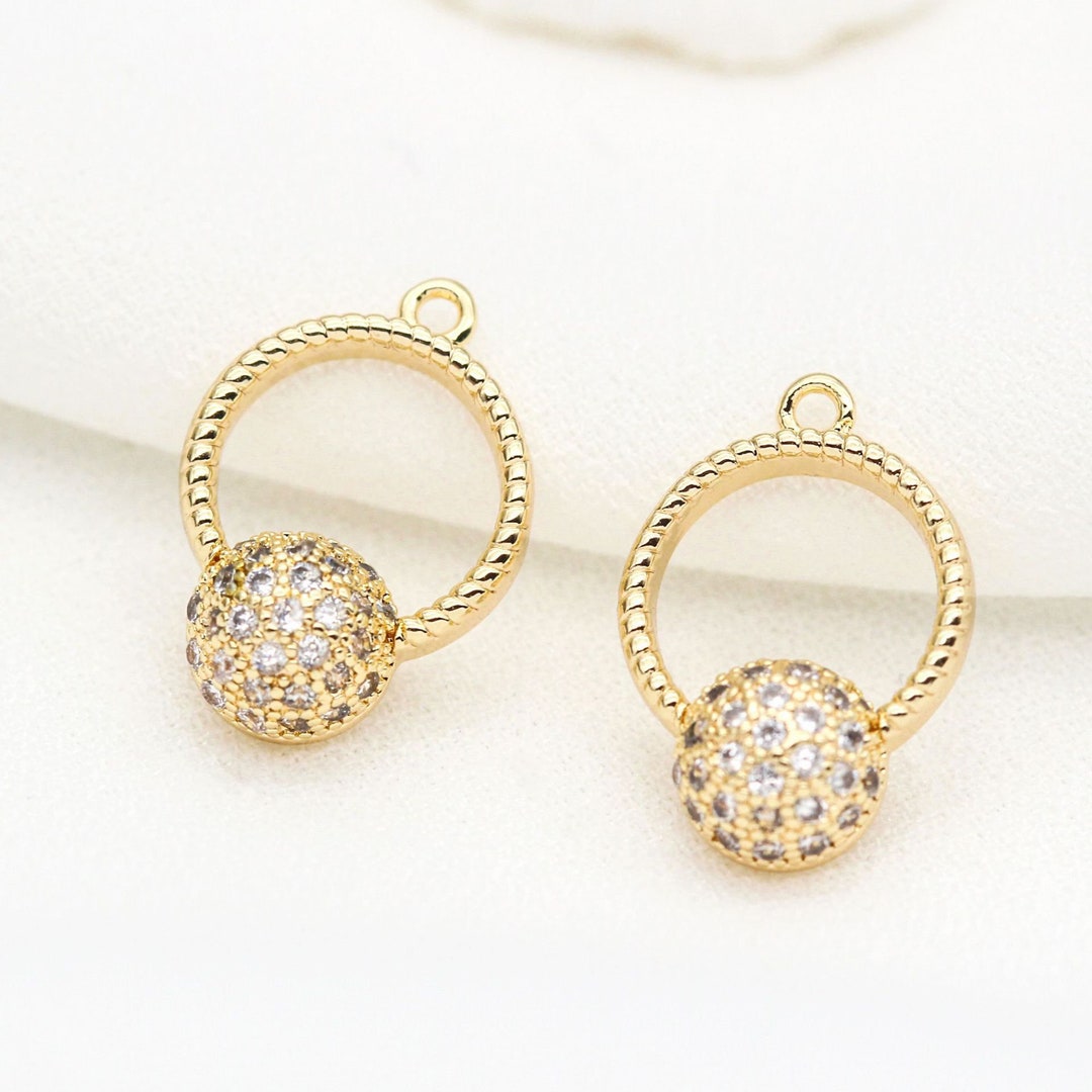 Small Rund Charm 20 Tiny Round Circle Charm Pendant Rhinestone Embellishment - Etsy