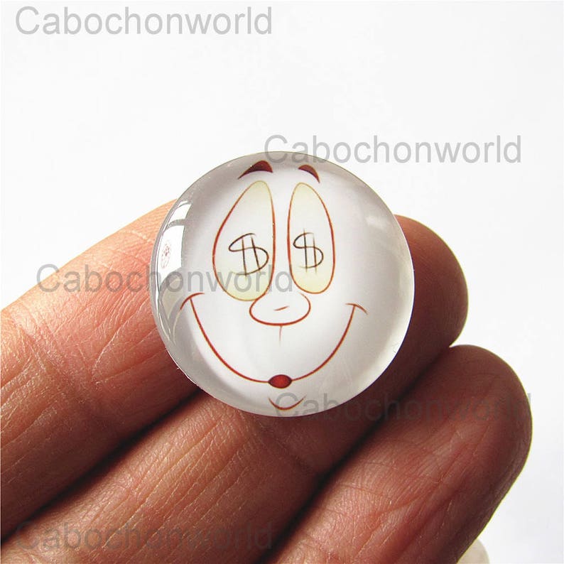 Facial Expression Cabochon Circle Handmade Photo Glass Round Dome Flat Back 8mm 10mm 12mm 14mm 16mm 18mm 20mm 25mm 30mm CW770