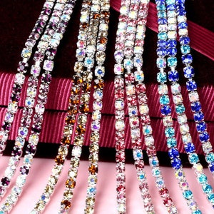 10yd MixColor Rhinestone Cup Chain Silver Trim Metal Cup Close Chain  Jewelry High Quality Wedding Veil Finding 2mm 2.5mm 2.8mm 3mm