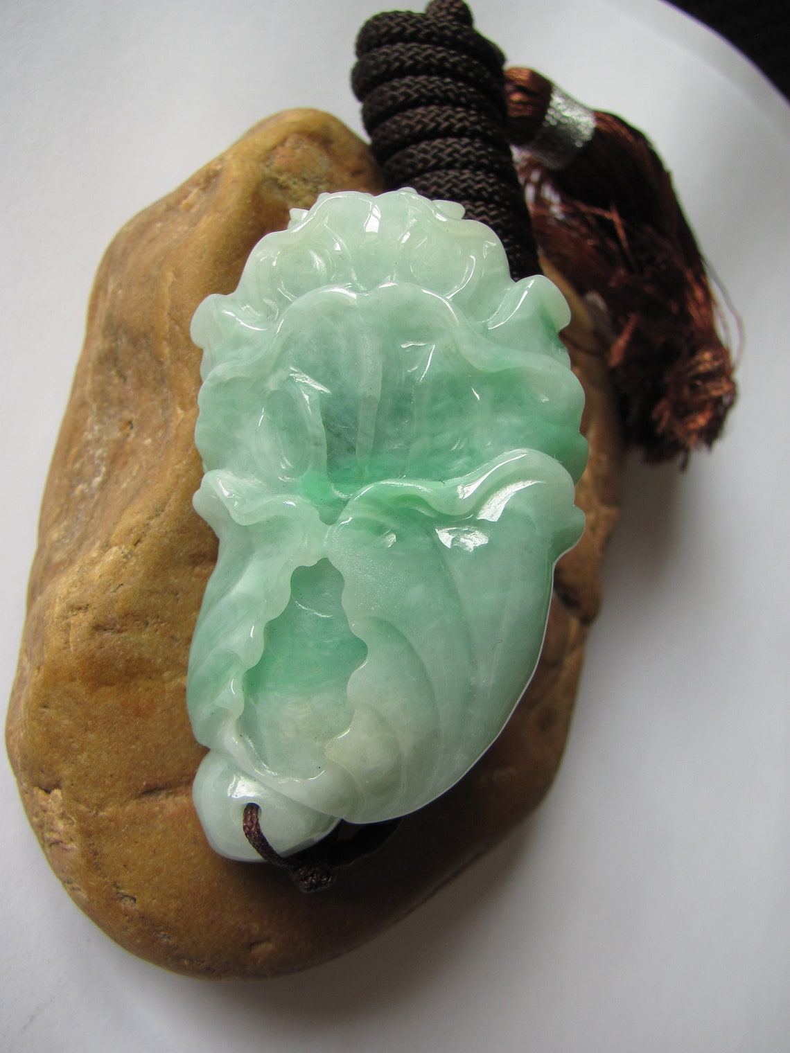 Precision Carved Chinese Cabbage Natural Jadeite Jade Pendant Etsy
