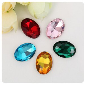 Bulk 100 Faceted Oval Pointed Culet Clear Rhinestone Glass  Jewelry Finding 6x8mm 8x10mm 10x14mm 13x18mm 18x25mm 20x30mm