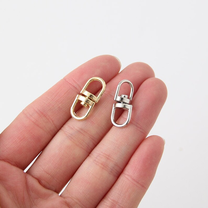 Bulk 50 360º Swivel Joint Charm Link Stainless Steel Key Etsy