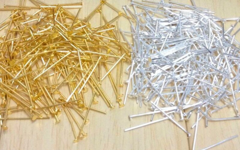 Bulk 100g T Pin / Eye Pin Gold / Silver / Brass Flat Head Pin Etsy