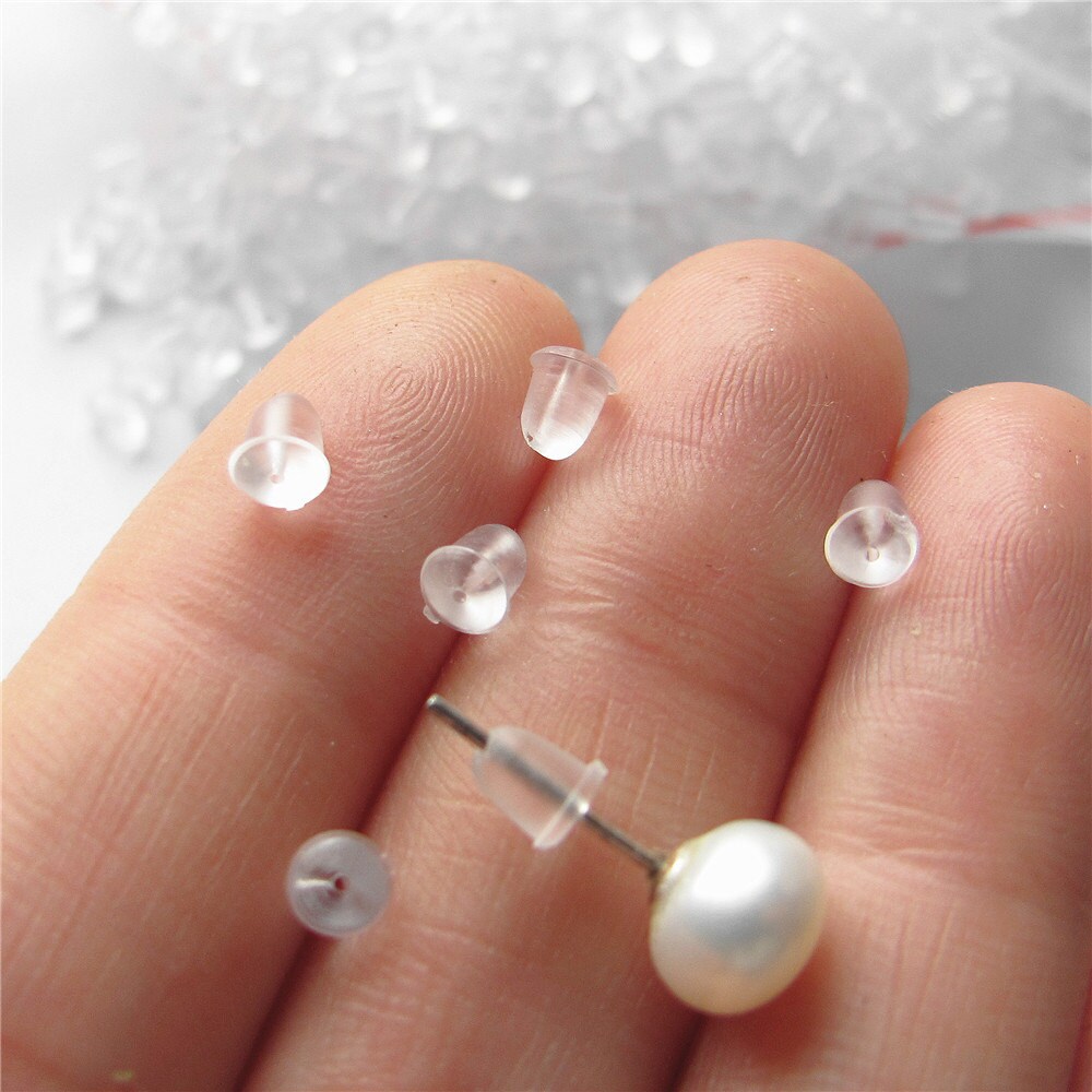 Rubber Earring Post Stopper Clear Earing Nut Soft Ear Post Etsy