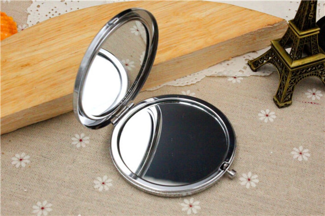 Pocket Mirror Cabochon Setting Make up Folding Mirrors Round Etsy