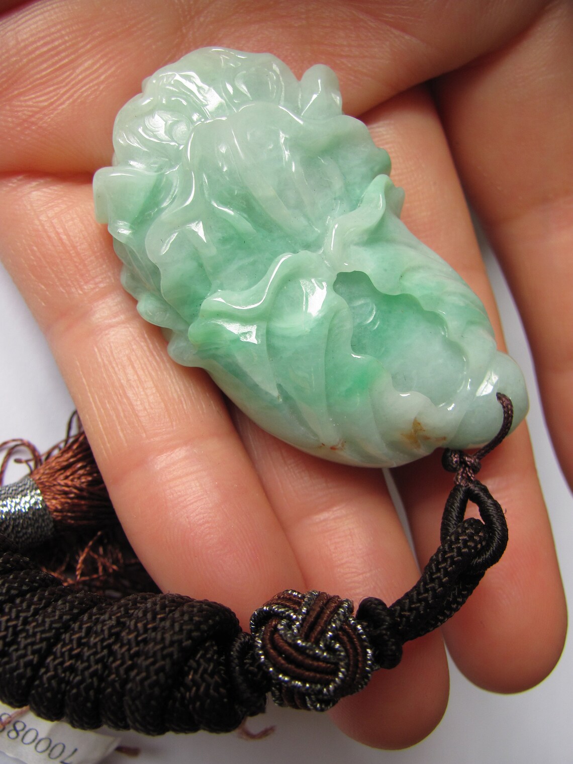 Precision Carved Chinese Cabbage Natural Jadeite Jade Pendant Etsy