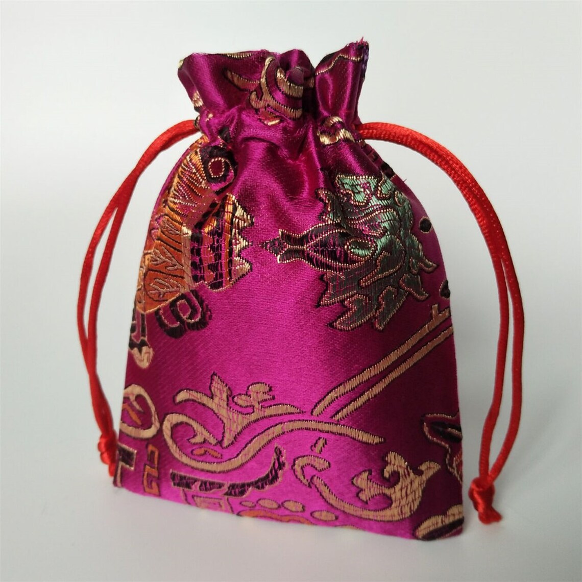 Set of 5 Colorful Chinese Silk Pouches Pocket Money Coins Bags Etsy