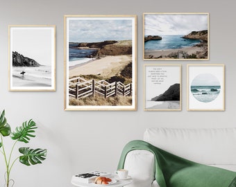 Coastal Print | Set of 5 Prints | Ocean Set of Prints | Gallery Wall Art | Australian Coastal Print