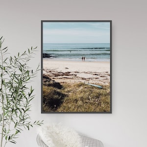 Into The Surf Wall Art Print / Beach Print / Wall Art Print / Australian Coastal Print / Surfer Print
