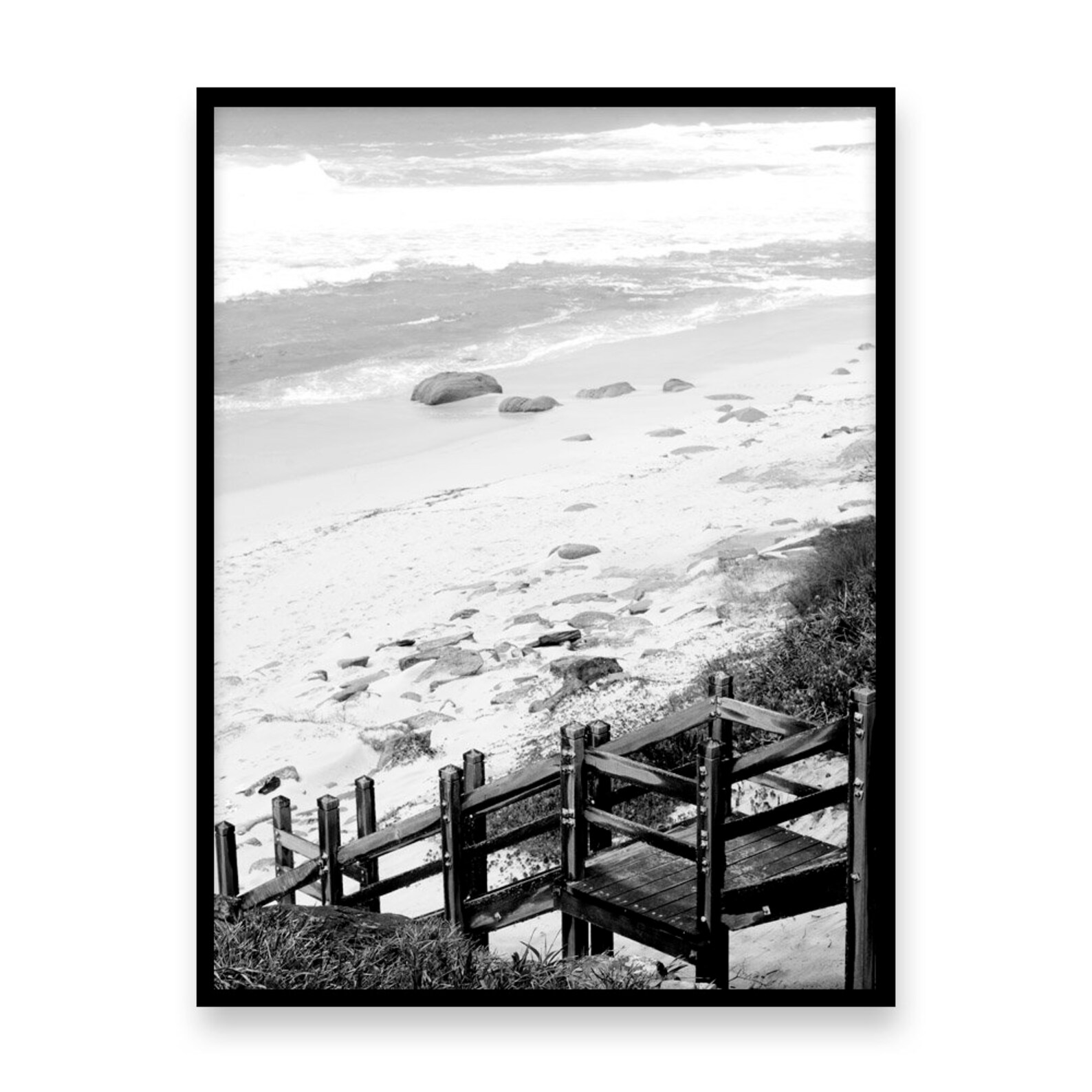 Set of 3 Prints Coastal Prints Ocean Set of Prints Black and White Wall Art Australian Coastal
