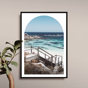 Salmon Bay Rottnest Island Travel Poster, Western Australia, Wadjemup,  Australian Coastal Wall Art Print