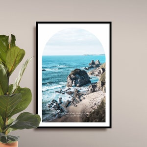 Paard hoofd Rock reizen poster, Wallaga Lake, zuidkust, New South Wales, Australische strand fotografie afdrukken