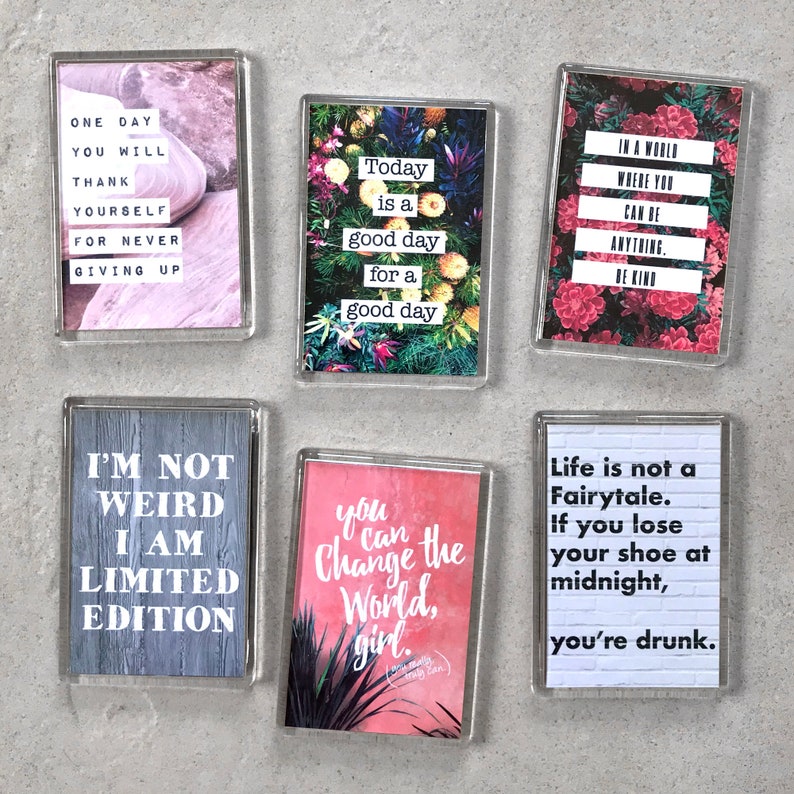 Inspirational Quote Typography Theme Fridge Words to Live by Quote of the Day Etsy