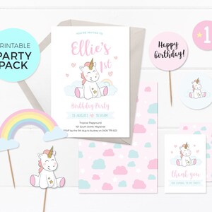 Unicorn favours sign A4, Unicorn birthday sign First birthday sign Printable favours sign, Unicorn party favours sign, 1st birthday sign pdf image 3