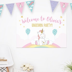 Unicorn paper garland, Flag bunting, PRINTABLE Unicorn flag bunting, Unicorn bunting, Unicorn decorations, Unicorn banner, party decorations image 9