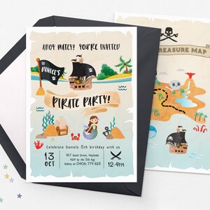 Party favours sign, Printable Pirate sign, Pirate party sign A4, Pirate birthday sign, Pool party sign Party favors sign pirate treasure map image 5