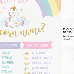 Unicorn Name Sign Printable, Unicorn Name Games, Unicorn Name Poster ...