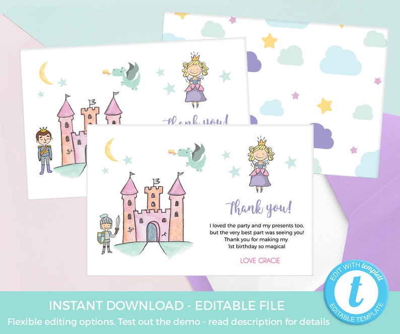 Princess Time Capsule, EDITABLE TEMPLATE Fairytale Time Capsule, Printable Princess Time Capsule Sign 1st birthday, Time capsule cards image 9