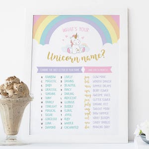 Unicorn favours sign A4, Unicorn birthday sign First birthday sign Printable favours sign, Unicorn party favours sign, 1st birthday sign pdf image 5