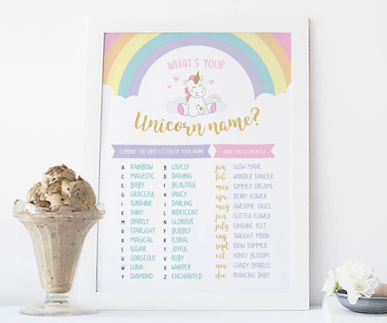 Unicorn favours sign A4, Unicorn birthday sign First birthday sign Printable favours sign, Unicorn party favours sign, 1st birthday sign pdf image 5