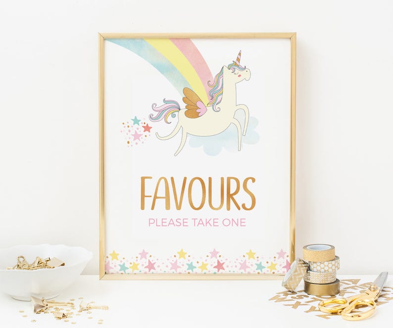 unicorn birthday thank you cards printable unicorn cards etsy
