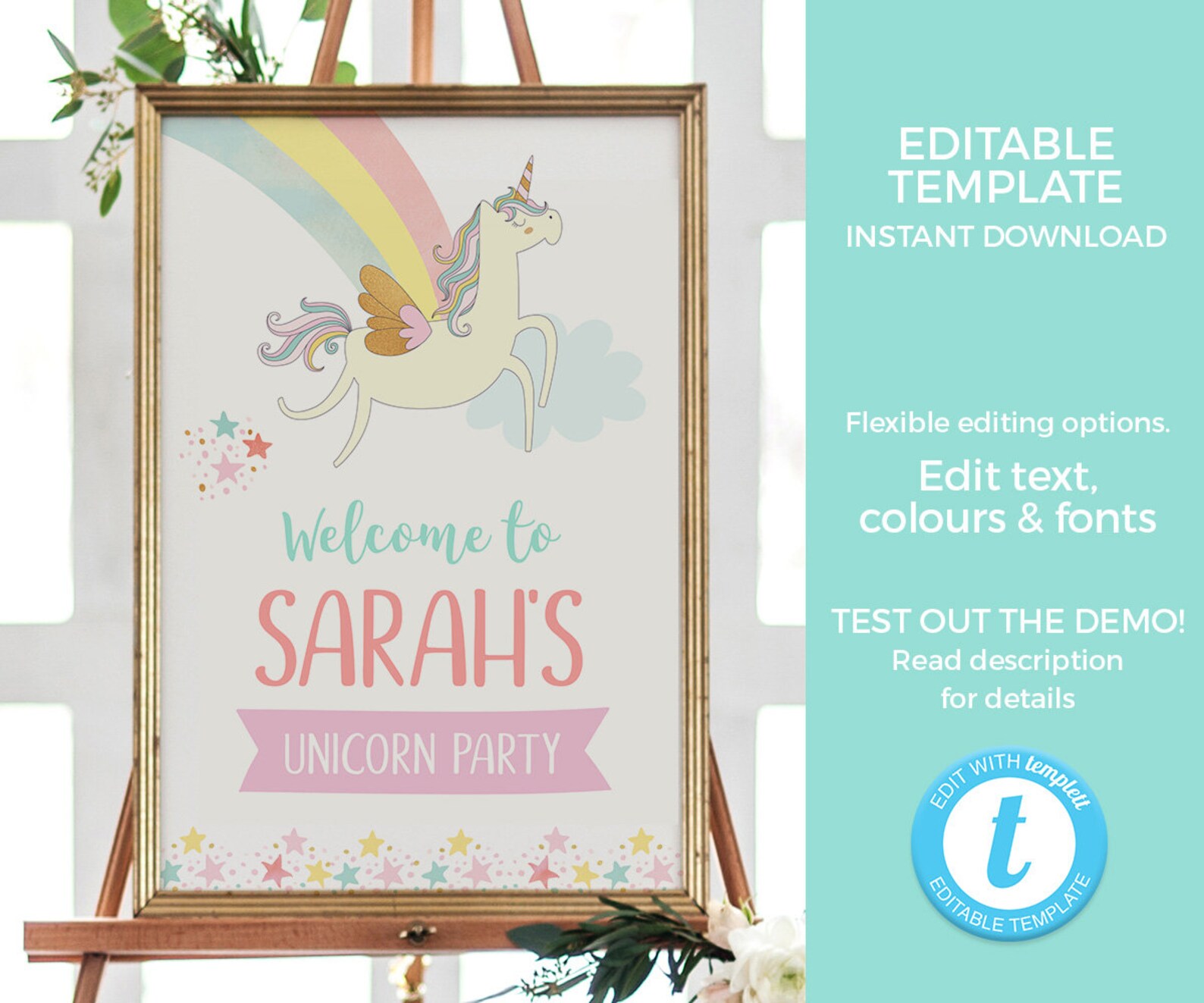 Baby Shower Book Request Card TEMPLATE PRINTABLE Unicorn - Etsy