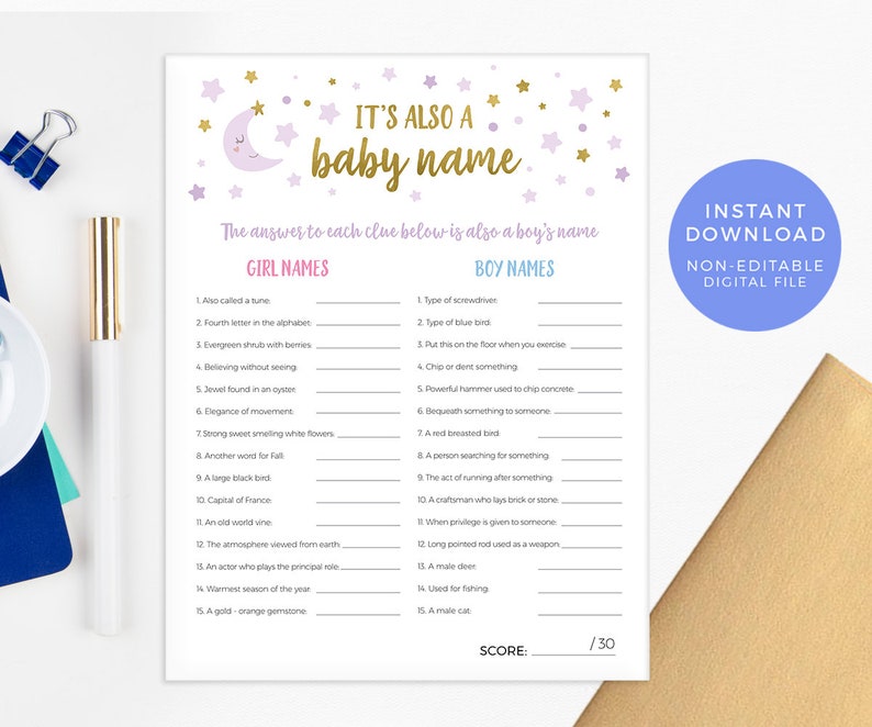 Twinkle Twinkle Wishes for baby game INSTANT download, Pink Baby Shower Game PRINTABLE, Stars Baby Shower decor, Baby sprinkle wishes card image 5