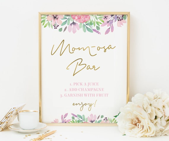 Momosa Sign PRINTABLE. Mom-osa Baby Shower Sign INSTANT | Etsy