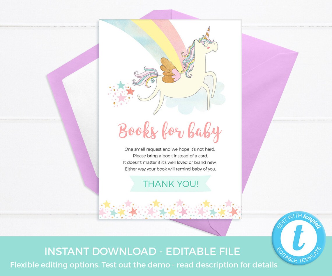 Baby Shower Book Request Card TEMPLATE PRINTABLE Unicorn - Etsy Baby Shower Book Request Card TEMPLATE PRINTABLE Unicorn - Etsy