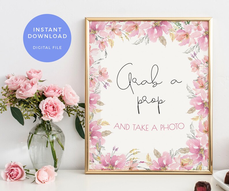 Grab a Prop Sign PRINTABLE. Photo Props Baby Shower INSTANT | Etsy