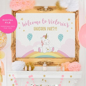 Unicorn Name Sign Printable, Unicorn Name Games, Unicorn Name Poster ...