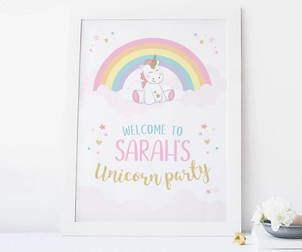 Unicorn paper garland Flag bunting PRINTABLE Unicorn flag | Etsy