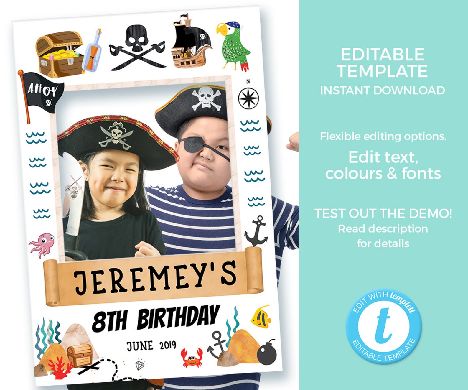 Pirate Party Sign PRINTABLE Pirate Booty Sign INSTANT | Etsy