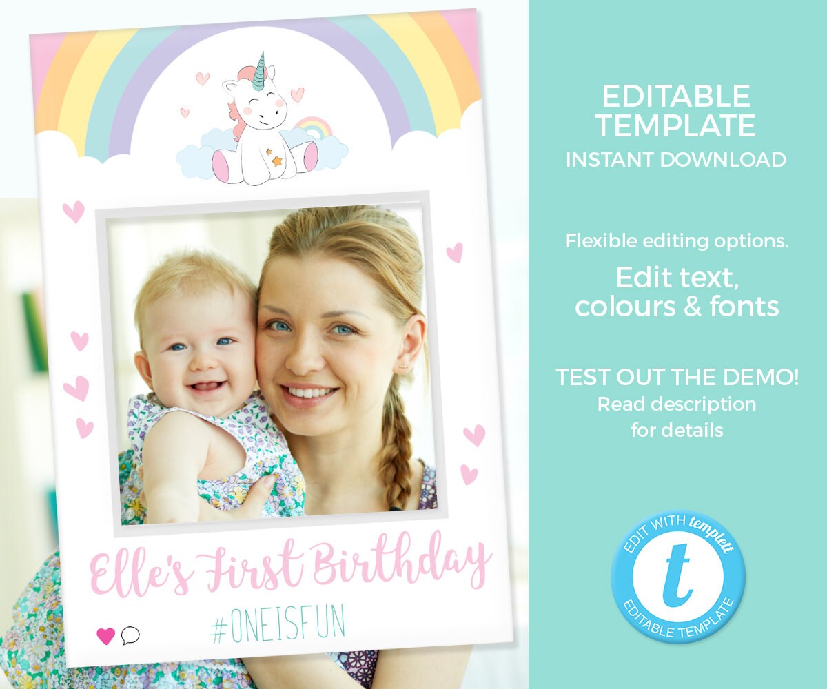 Unicorn Photo Frame Editable Unicorn Photo Booth Frame Etsy Unicorn Photo Frame Editable Unicorn Photo Booth Frame Etsy
